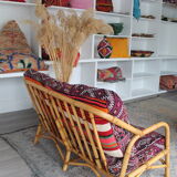 Vintage bamboo sofa 90
