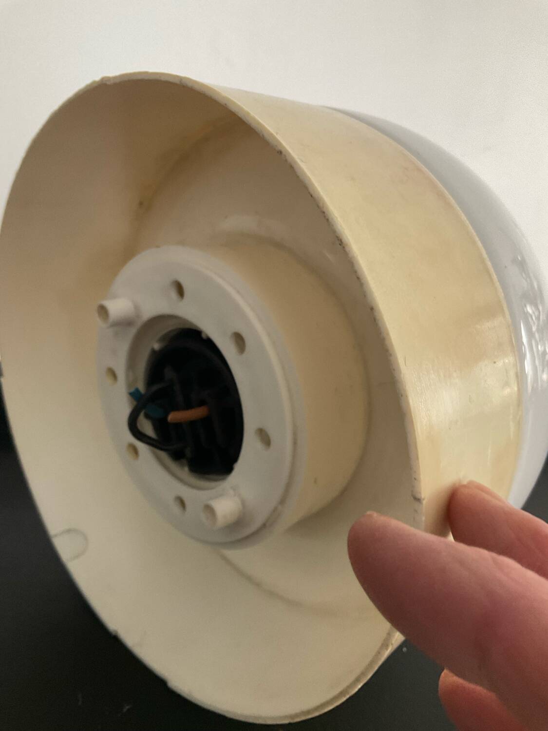 Vintage 1970s opaline glass globe wall sconce