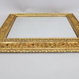 1940s Italian Mirror in Golden Wood Frame