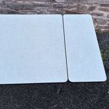 JPP pale green formica table, 4 chairs, 1 stool, 1950s