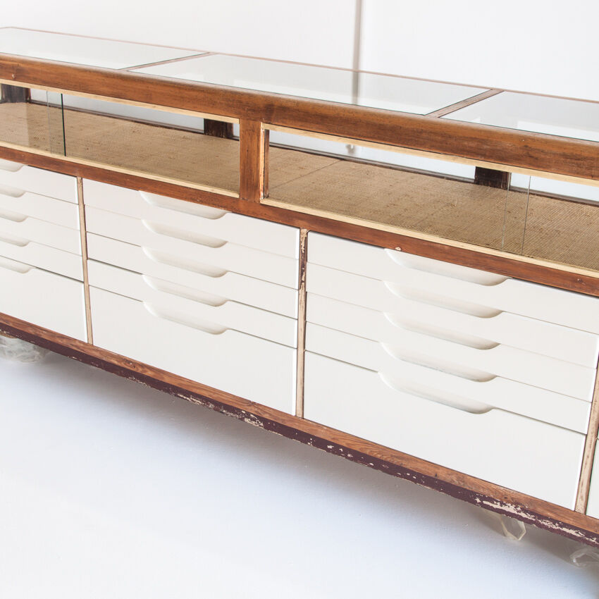 Vintage shop counter with window, Spain 1960