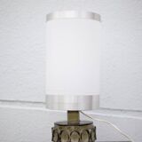 Vintage lamp, glass lamp signed Robert de Schuytener, bedside lamp, table lamp