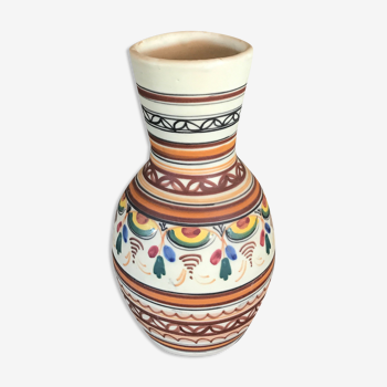 Vase pottery decorative porcelain stoneware decoration of painting polychrome hand 24 cm