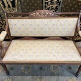 Louis XVI style marquetry bench
