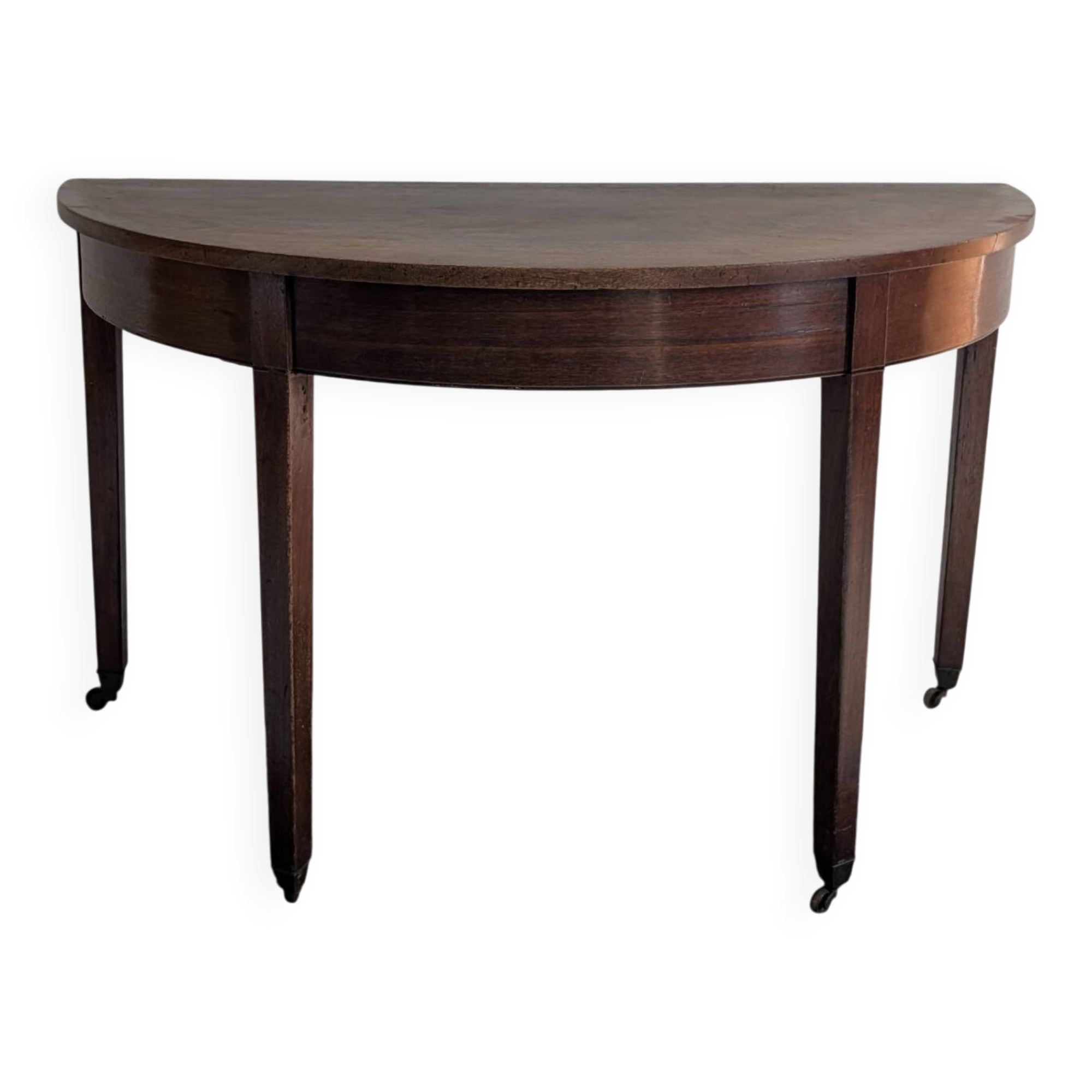 Old half-moon table or serving trolley on wheels