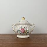 Antique Lunéville sugar bowl, Réverbère model, 1887