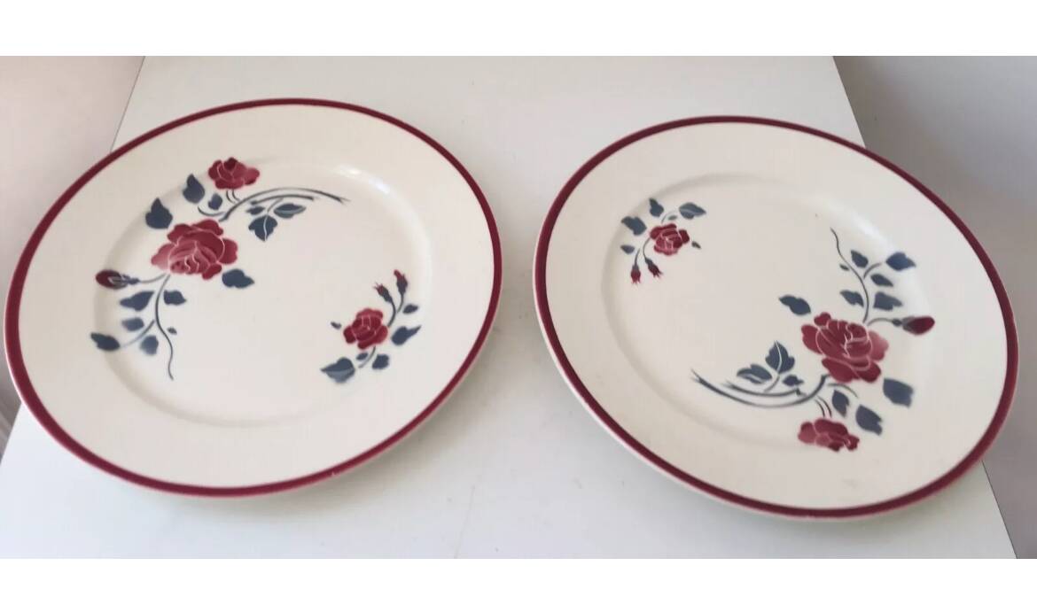 Badonviller Rosador flower dinner plates