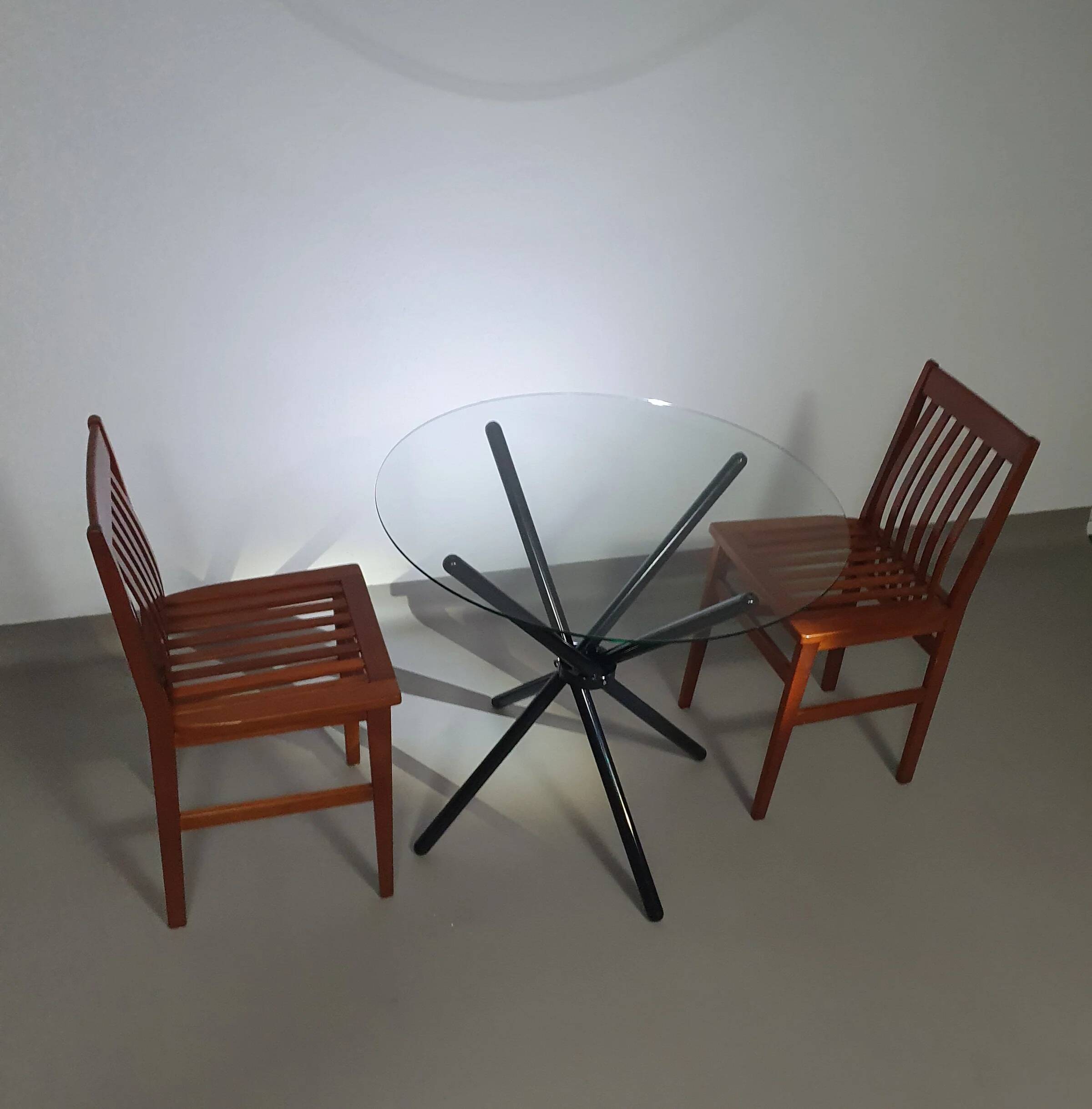 Italian folding table 80's aluminium frame