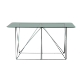Table de salle à manger pliante en verre fumé Max Sauze - Un chef-d'œuvre de design minimaliste