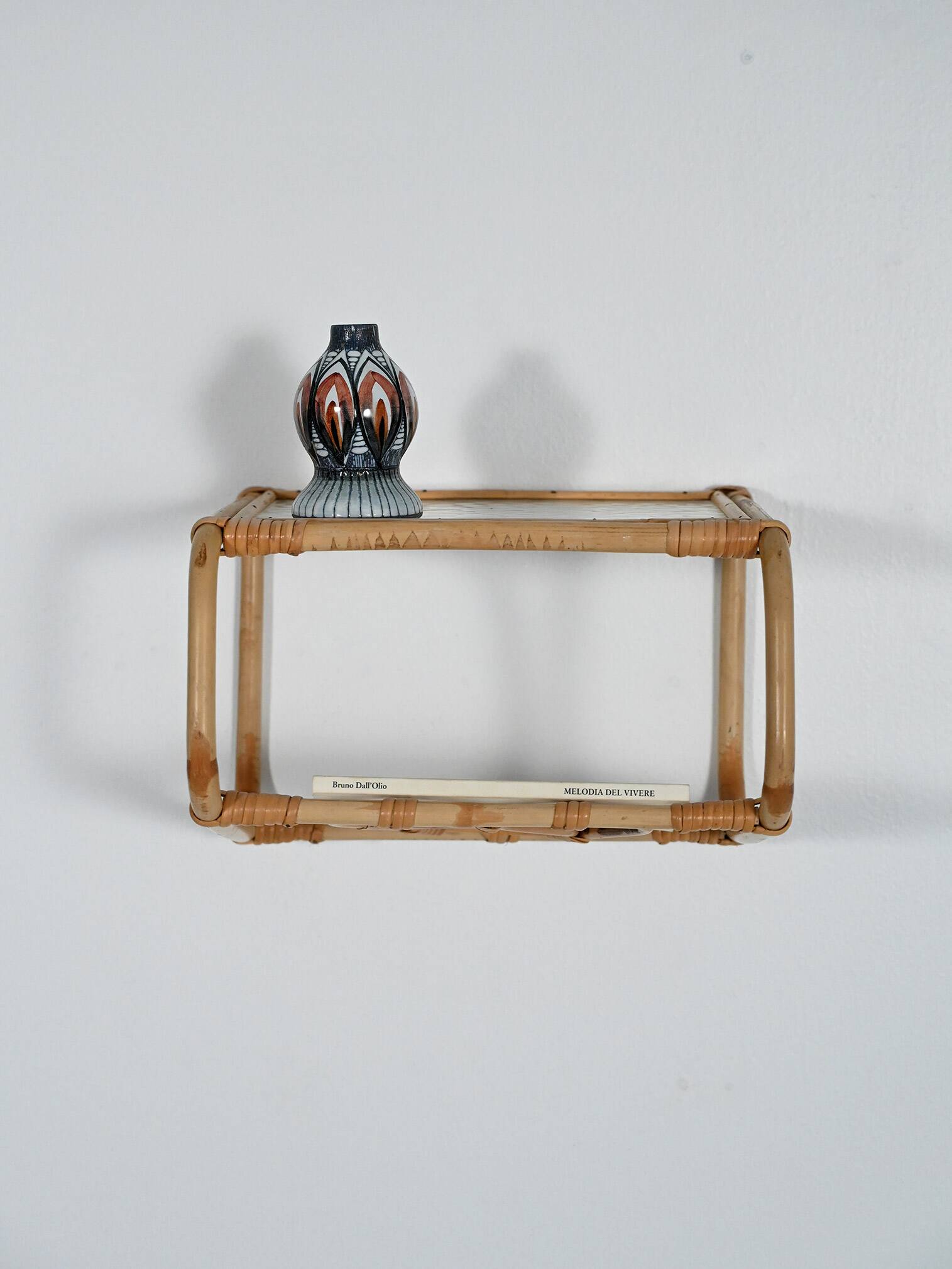 Wall-Mounted Bamboo Nightstand, 1960s