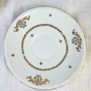 Vintage tea set in golden white porcelain CHAUVIGNY LIMOGES