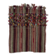 Vintage Tribal Turkish Kilim Rug with Colorful Pom Poms, Folk Art Wall Hanging