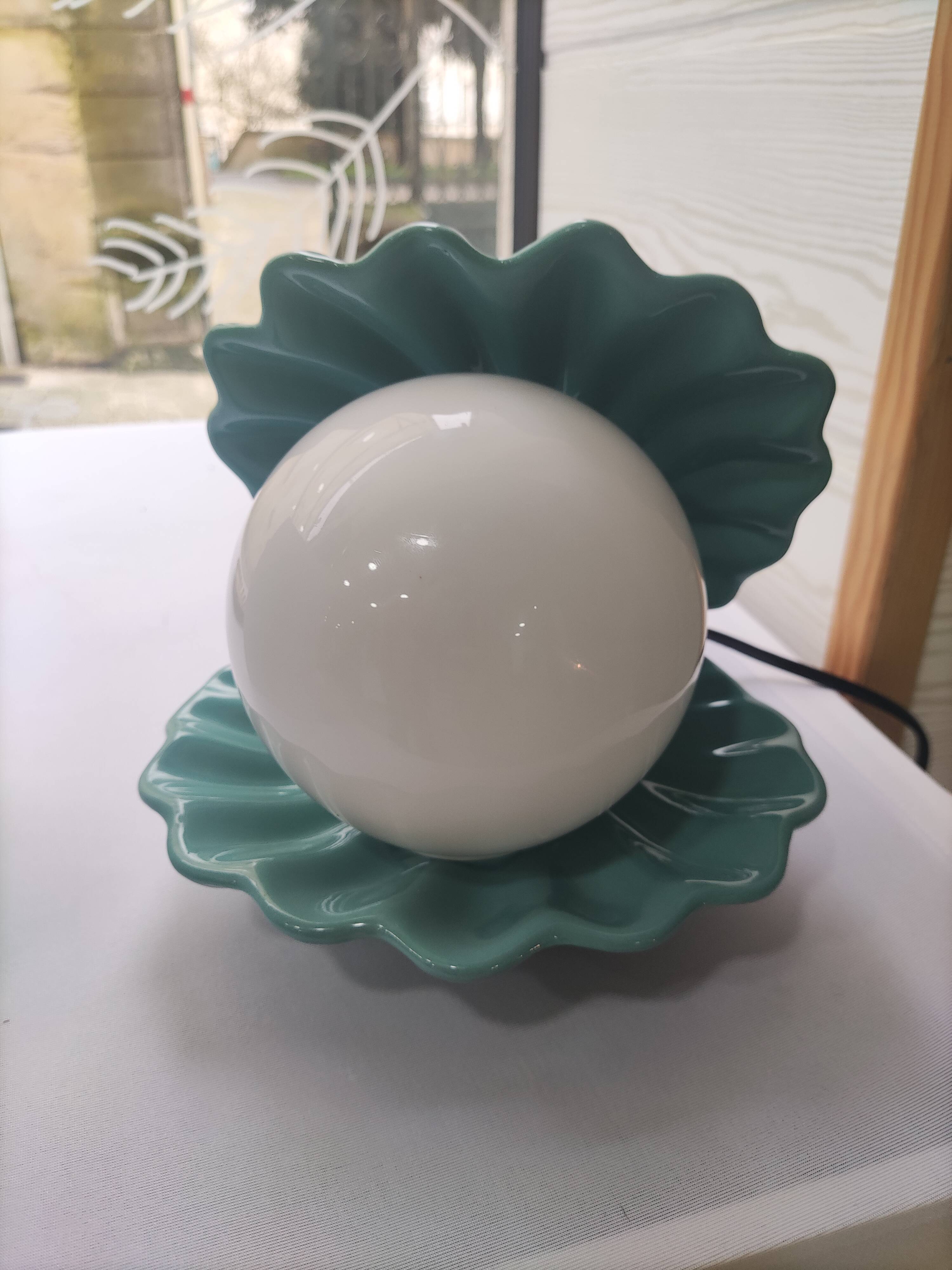 Shell lamp year 70 vintage ceramic