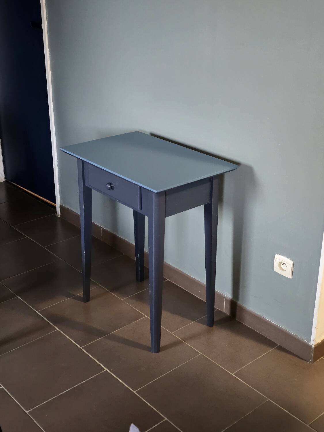 Blue painted side table