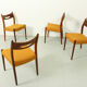 Ensemble de 4 fauteuils vintage en teck, années 1960
