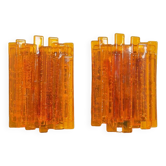 Set of Danish wall lamps Veega 1420 (orange) by Claus Bolby for Cebo, 1960s