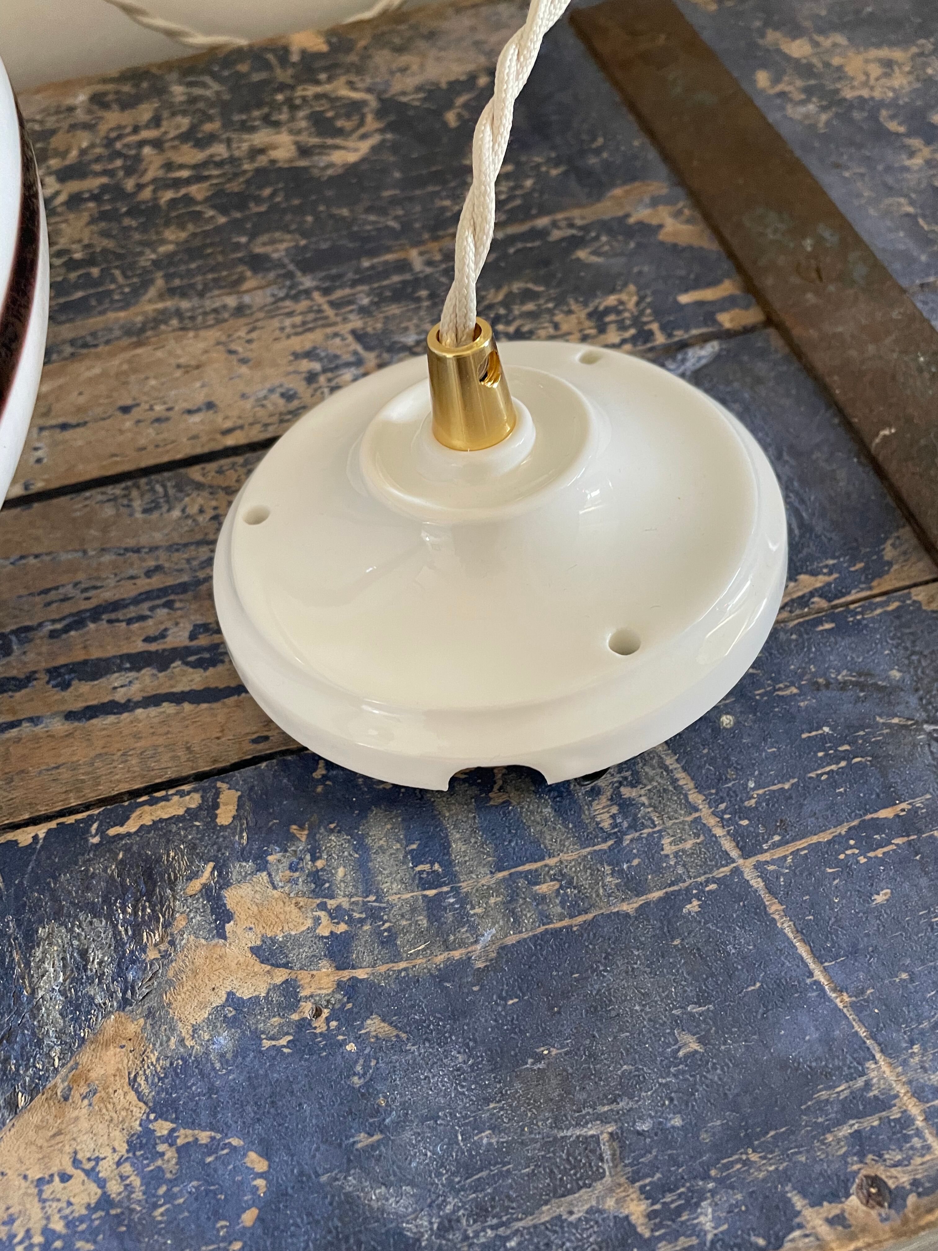 Vintage patterned opaline pendant lamp