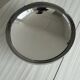 Large silver stainless steel pedestal bowl