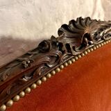 Louis XV velvet two-seater bench