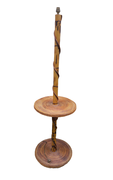Rattan floor lamp