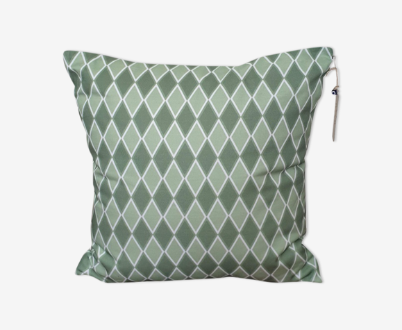 Housse de coussin géométrique blanc vert 50x50cm