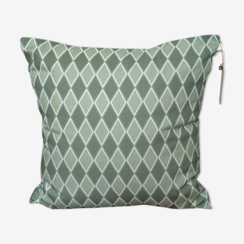 White green geometric cushion cover