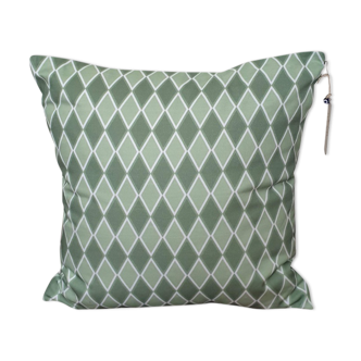 Housse de coussin géométrique blanc vert 50x50cm