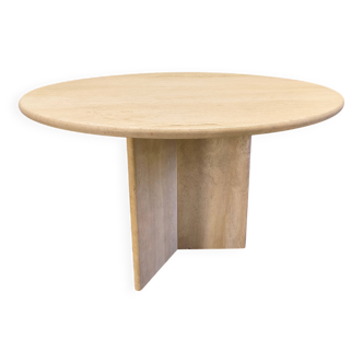 Round Italian travertine dining table 1970s