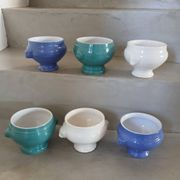 6 antique soup bowls