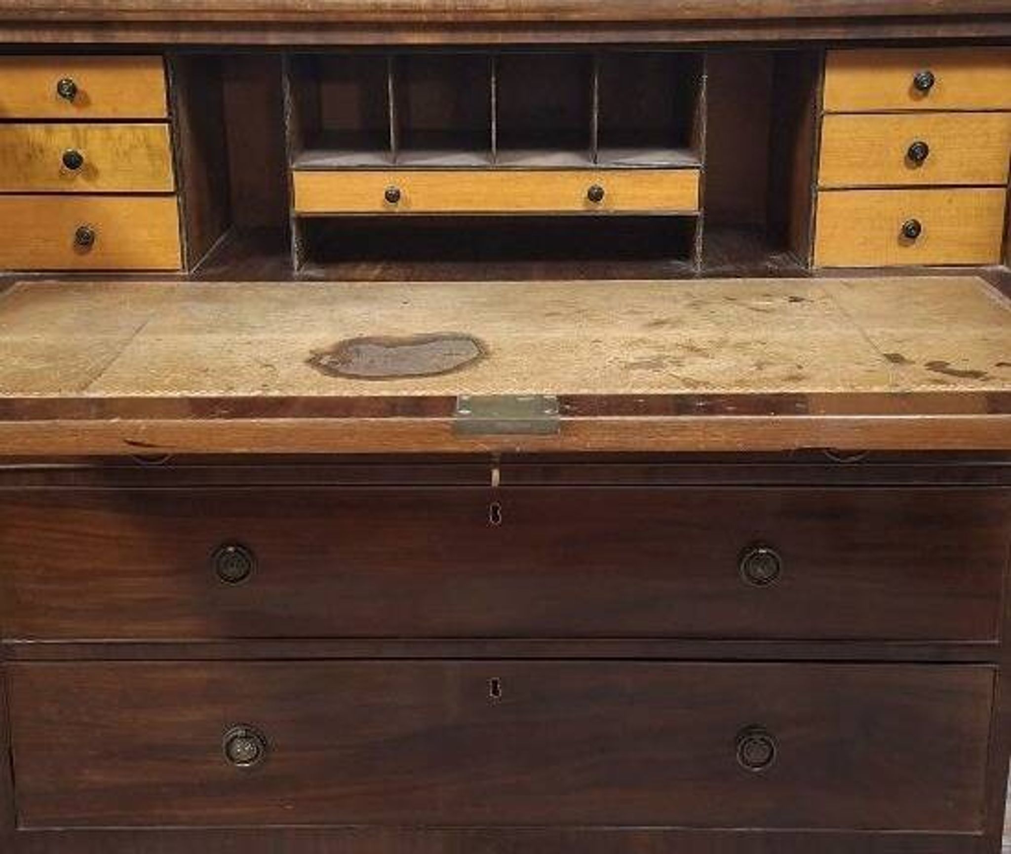 Commode-secrétaire Anglaise en acajou