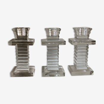 Saint Louis crystal candle holders - art deco - jean sala