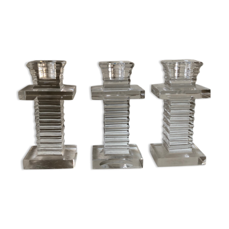 Saint Louis crystal candle holders - art deco - jean sala