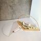 Half moon wall lamp in glass and gold metal L31