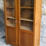 Glass bookcase with compass feet - vintage 1960