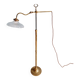 Brass and grooved glass floor lamp in Art Deco style