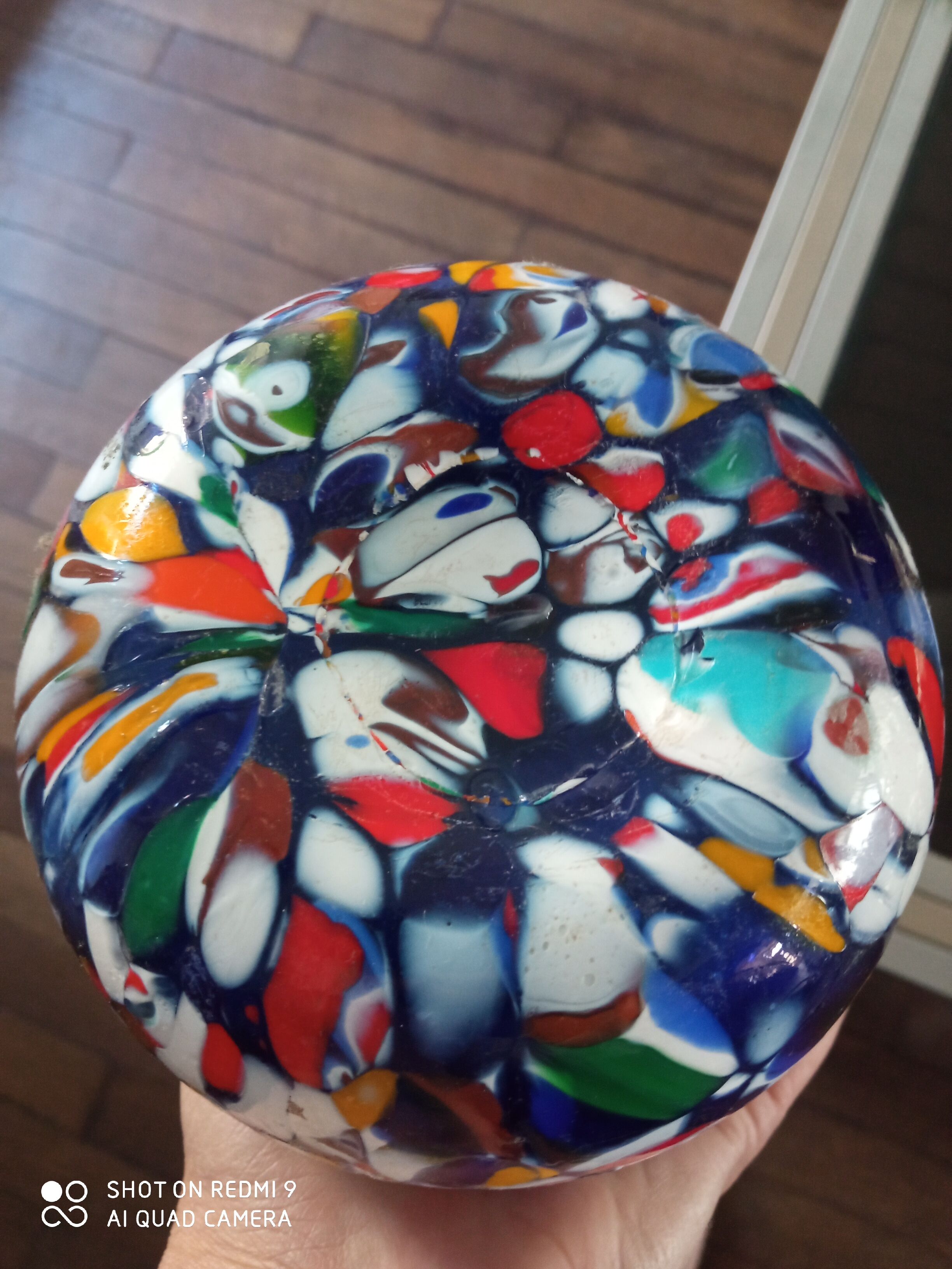 Ancient Murano vase in aventurine and murrina polychrome Italy circa 1940