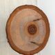 Table basse en bois mérisier et cannage vintage