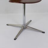 Vintage rotating chair in rosewood and chromed metal, 1950