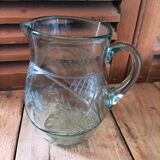 Pitcher in smoked chiseled glass