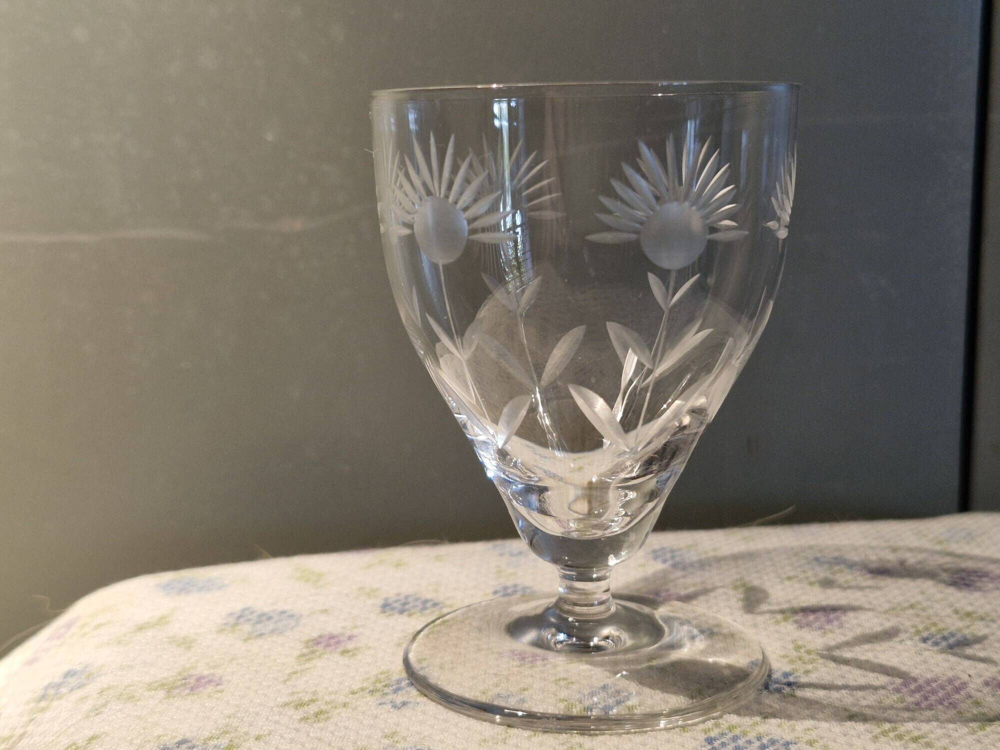 Villeroy and Bosch - 9 Antique Port Glasses - Cut crystal with flower decoration
