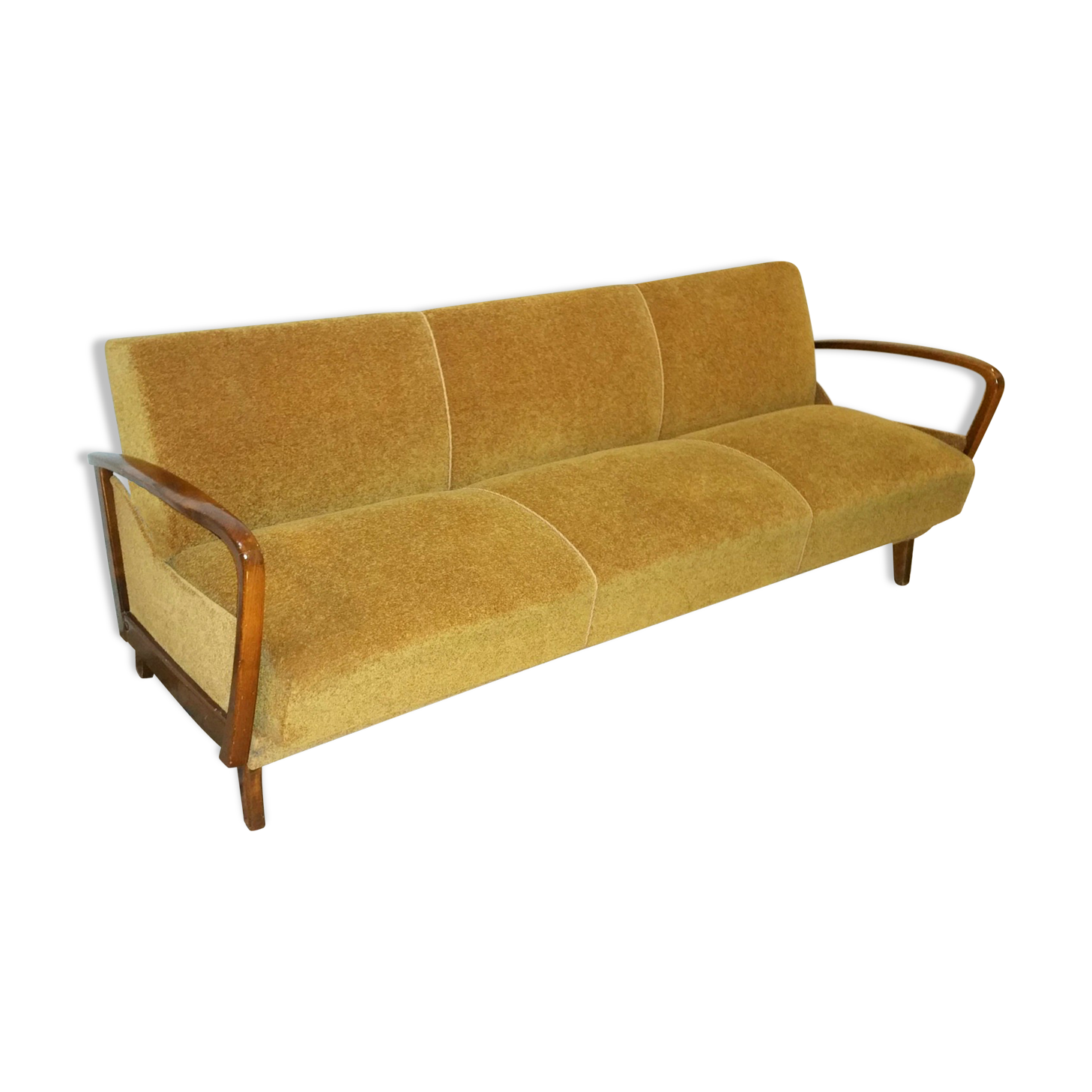 Scandinavian 50s/60s gold daybed canapé.