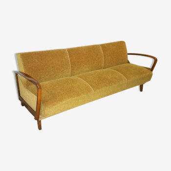 Canapé lit daybed scandinave années 50/60 couleur or