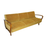 Canapé lit daybed scandinave années 50/60 couleur or