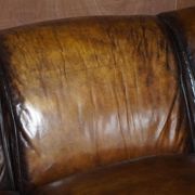 Howard & Son leather canapé, restored vintage, 3-seater