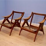 Set of 2 lounge chairs 'De Knoop' in teak by De Ster, 1960s