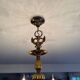 Antique brass 8-light chandelier in Dutch Baroque style