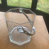 Vintage faceted glass ice bucket 1970