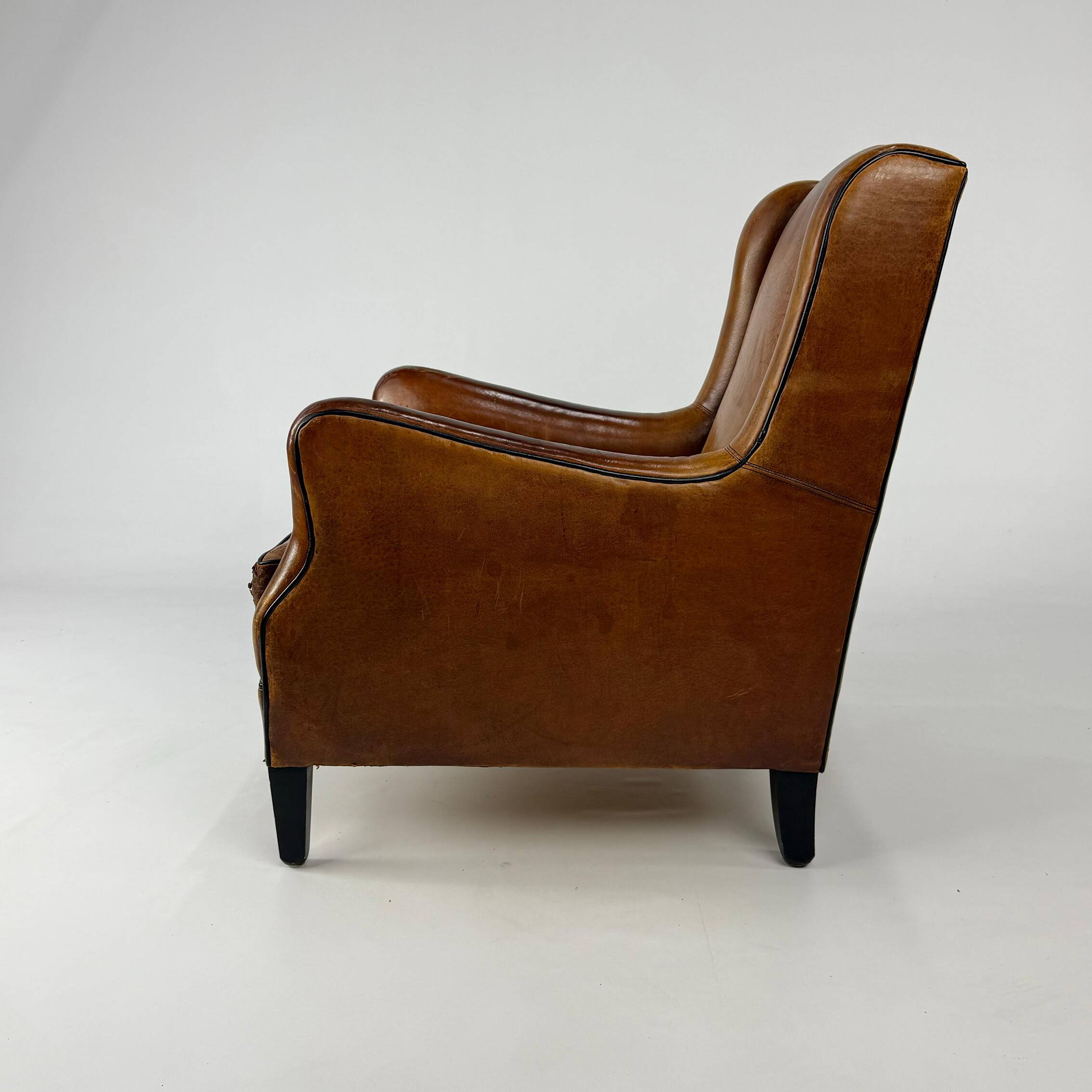 Vintage Sheep Leather Club Chair, 1970s