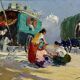 Victor Bruzac: série de 3 tableaux huiles sur panneaux époque circa 1920