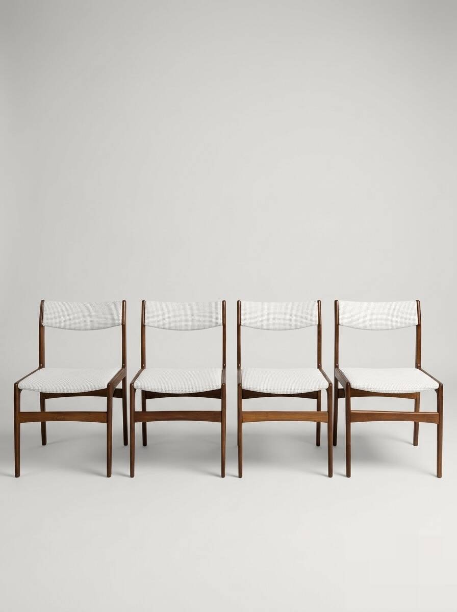 Set of 4 vintage Scandinavian chairs by Erik Buch - 1970
